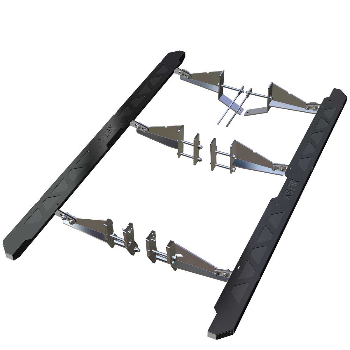 Asfir 4x4 Rock Sliders for Toyota Land Cruiser 120 Diesel, Heavy-Duty Steel, OEM Bolt-On, Side Step, Hi-Lift Compatible