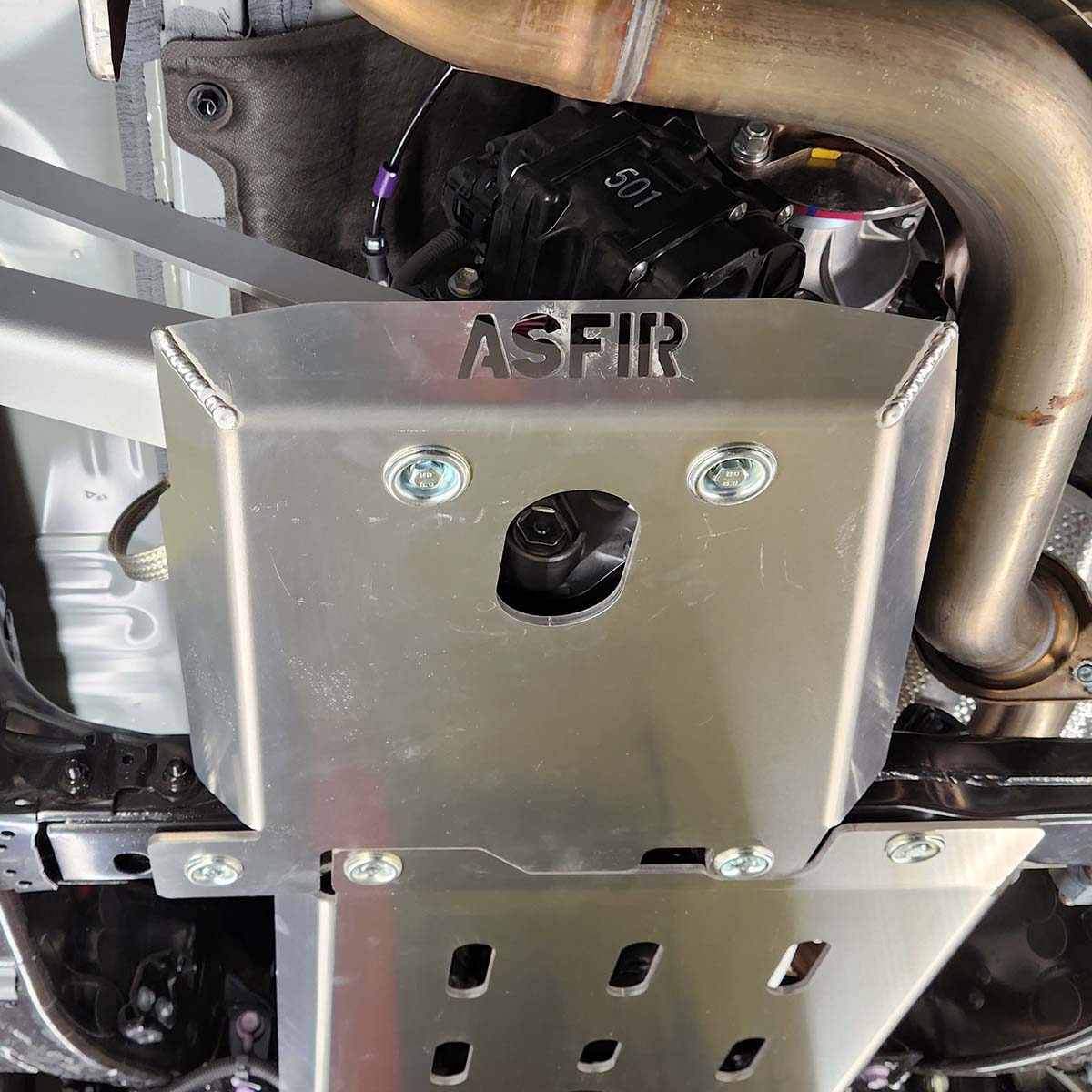Asfir 4x4 Transfer Case Skid Plate for Toyota Land Cruiser 250, 6th Gen 4Runner, and Tacoma Hybrid (1/4" Aluminum)