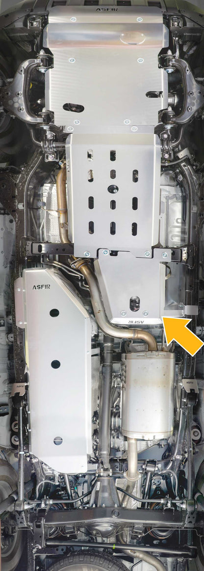 Asfir 4x4 Transfer Case Skid Plate for Toyota Land Cruiser 250, 6th Gen 4Runner, and Tacoma Hybrid (1/4" Aluminum)