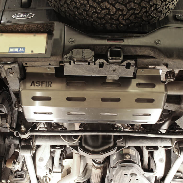 Asfir 4x4 Ford Bronco Exhaust Skid Plate, 1/4" Aluminum, Bolt-On Underbody Protection